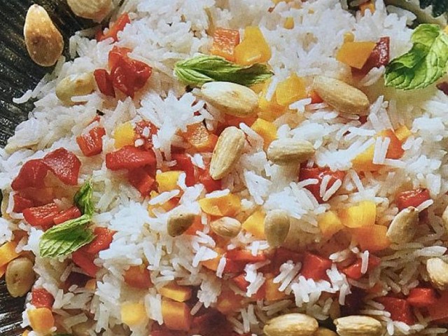 ΡΥΖΙ ΜΠΑΣΜΑΤΙ με λαχανικά & καβουρδισμένα αμύγδαλ